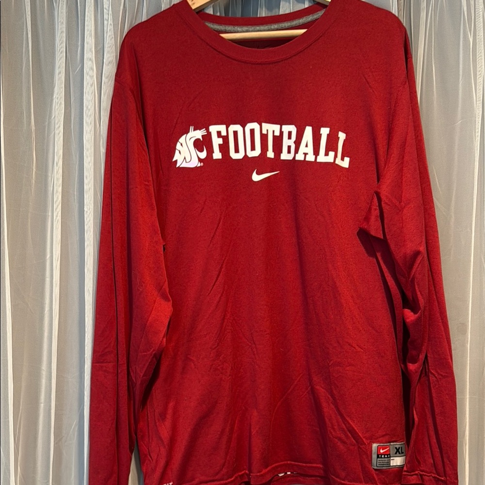 Nike Maroon Football Long Sleeve Shirt